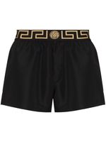 Versace short de bain à détail Greca - Noir - thumbnail