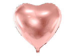 Folieballon Hart Metallic Rosegoud - 45 cm