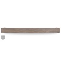 Looox Wooden Shelf BoX 120 cm, massief eiken old grey, bodemplaat geborsteld rvs - thumbnail