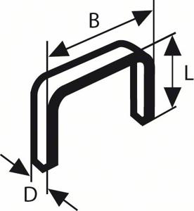 Bosch Accessories 2609200291 Nieten met fijn draad Type 53 1000 stuk(s) Afm. (l x b) 4 mm x 11.4 mm