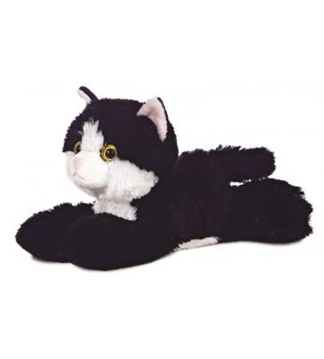 Aurora Knuffel Mini Flopsie maynard zwart wit kat 20,5 cm