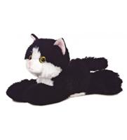Aurora Knuffel Mini Flopsie maynard zwart wit kat 20,5 cm