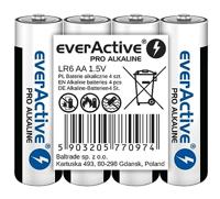 everActive Pro Alkaline, AA-batterijen, 4 stuks, Mignon LR6 R6 1,5 V, hoogste prestaties, 10 jaar houdbaarheid, 4 stuks