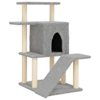 vidaXL Kattenmeubel met sisal krabpalen 97 cm lichtgrijs, kattenpaal, kattenboom, kattenkrabpaal, kattenhuis, kattenmeubel, kattenpalen, kattenbomen