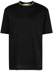 Moschino t-shirt à logo piqué en jacquard - Noir