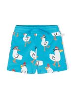 Stella McCartney Kids short Seagull Bandit en coton - Bleu