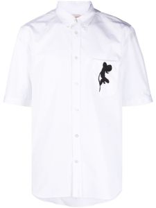 Alexander McQueen chemise en coton à logo brodé - Blanc