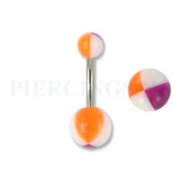 Navelpiercing acryl paars oranje