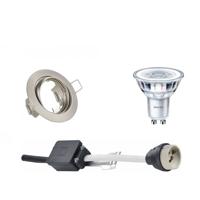 Philips - Led Spot Set - Corepro 827 36d - Gu10 Fitting - Inbouw Rond - Mat Nikkel - 3.5w - Warm Wit 2700k - Kantelbaar