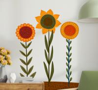 Bloemen stickers Mix van verschillende zonnebloemen - thumbnail