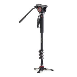 Manfrotto XPRO 4-section Aluminium monopod MVH500AH Videohead