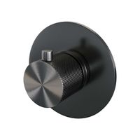 Inbouwthermostaat Brauer Gunmetal Carving met Ronde knop en Rozet Geborsteld Gunmetal Brauer - thumbnail