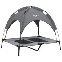 vidaXL Hondenmand met luifel oxford stof en staal antracietkleurig, huisdier bed, huisdierenbed, hondenbed met luifel, hondenbed