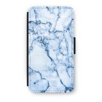 Blauw marmer: iPhone X Flip Hoesje