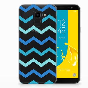 Samsung Galaxy J6 2018 TPU bumper Zigzag Blauw