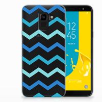 Samsung Galaxy J6 2018 TPU bumper Zigzag Blauw - thumbnail