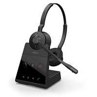 Jabra Engage 65 On-Ear Dect Stereo Headset - Skype for Business gecertificeerde draadloze hoofdtelefoon met ruisonderdrukking voor tafeltelefoons en softphones - zwart - EU-versie