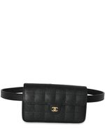 CHANEL Pre-Owned sac banane Choco Bar en cuir - Noir - thumbnail