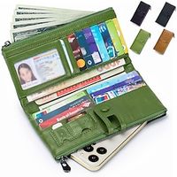 unisex stijl grote capaciteit echt lederen bifold rfid-blokkerende kaarthouder clutch portemonnee met ritsvak Lightinthebox