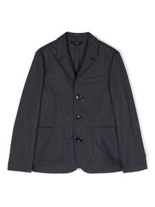 Emporio Armani Kids blazer boutonné à plaque logo - Bleu