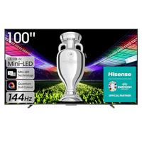 Hisense TV 100U7KQ - Mini LED Smart TV, 254 cm (100 inch), grootste mini-LED-tv op de markt, Quantum Dot Colour, speelmodus 144 Hz, Full Array Local Dimming, Dolby Vision IQ & Dolby Atmos (2023)