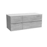 Storke Edge zwevend badmeubel 130 x 52 cm beton donkergrijs met Tavola enkel of dubbel wastafelblad in solid surface mat wit - thumbnail