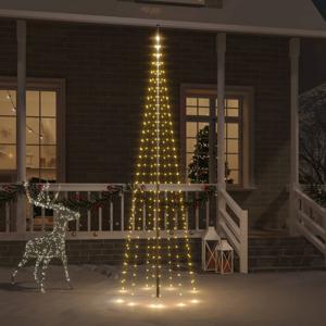 VidaXL Vlaggenmast kerstboom 310 LED&apos;s warmwit 300 cm