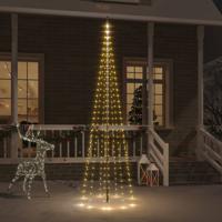 VidaXL Vlaggenmast kerstboom 310 LED&apos;s warmwit 300 cm - thumbnail