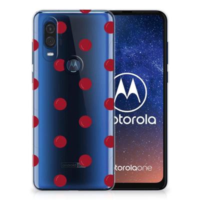 Motorola One Vision Siliconen Case Cherries