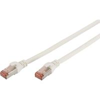 Digitus DK-1644-050/WH RJ45 Netwerkkabel, patchkabel CAT 6 S/FTP 5.00 m Wit Vlambestendig, Folie afscherming, Afscherming gevlochten, Afgeschermd, - thumbnail