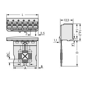 WAGO 2092-1102/000-1000 Male behuizing-board 2092 Totaal aantal polen: 2 Rastermaat: 5 mm 200 stuk(s)