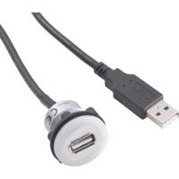 TRU COMPONENTS USB A inbouwbus 2.0 Zwart 1x USB-A-bus naar 1x USB-A-stekker met verlichting en 1,50 m kabel Inhoud: 1 stuk(s)