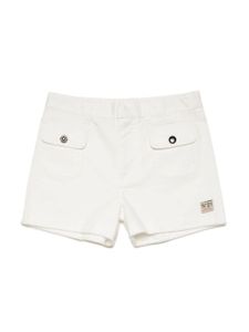 Nº21 Kids short en coton stretch à breloque fleur - Blanc