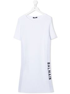 Balmain Kids robe à bande logo - Blanc