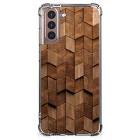 Stevig Telefoonhoesje voor Samsung Galaxy S21 Plus Wooden Cubes - thumbnail