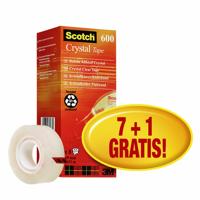 Plakband Scotch Crystal 600 19 mm x 33 m 7+1 gratis