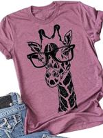 Giraffe Casual Short Sleeve T-T-shirt