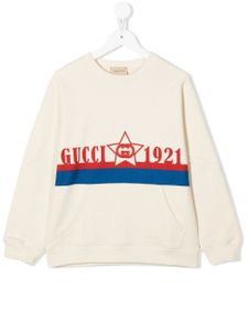 Gucci Kids sweat à logo imprimé - Tons neutres