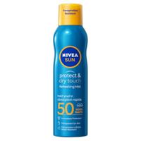NIVEA SUN Protect & Dry Touch Vernevelende Zonnebrand Spray - SPF50 - Zonnespray - Transparant en Waterproof - UVA/UVB - Zonbescherming - 200ml