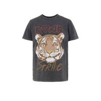 PIECES T-shirt met printopdruk antraciet