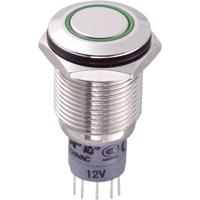 TRU COMPONENTS 701792 LAS2GQF-22E/G/12V/N/P Vandalismebestendige druktoets 250 V/AC 3 A 2x aan/(aan) Moment Groen 1 stuk(s) - thumbnail