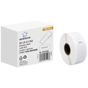 Renkforce Rol met etiketten Compatibel vervangt DYMO DYMO 11352 54 x 25 mm Papier Wit 500 stuk(s) Permanent hechtend Universele etiketten RF-6027492