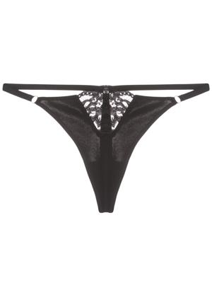 Fleur Du Mal string Charlotte en dentelle - Noir