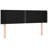 vidaXL Hoofdbord LED 147x16x78/88 cm stof zwart, hoofdeinde, houten hoofdeinde, bedonderdeel, houten hoofdbord, slaapkamermeubel, bedaccessoire