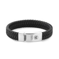 Rebel & Rose Braided Flat Black Armband XL