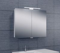 Spiegelkast Wiesbaden met Led Verlichting 80x60 Aluminium