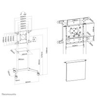 Neomounts NS-M1250BLACK TV-wagen 94,0 cm (37) - 177,8 cm (70) Kantelbaar, Roteerbaar