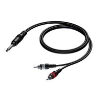 Procab CAB719/1.5 Verloopkabel 1x Stereo jack naar 2x RCA 150cm