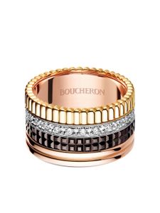 Boucheron grande bague Quatre Classique en or, or rose et or blanc 18ct ornée de diamants