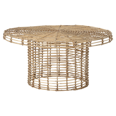 Bloomingville Bijzettafel Abena Naturel Rotan ø80 40cm.H Bloomingville Bijzettafel Abena Naturel Rotan ø80 40cm.H